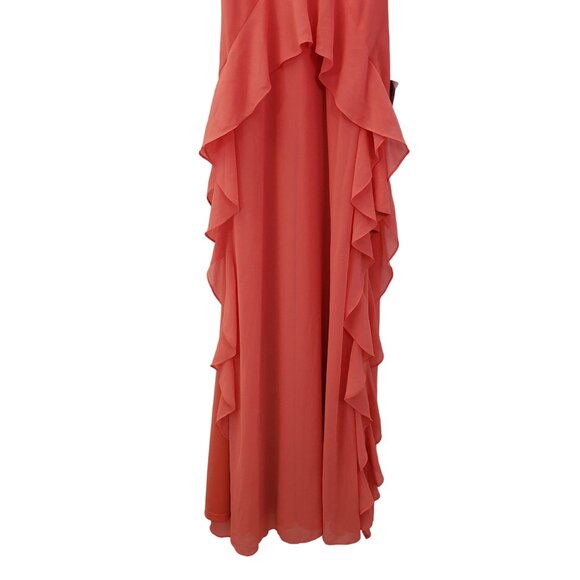 NWT Lulu's Vibrant Love Sleeveless Ruffled Maxi Dress in Coral Size XS - Picture 7 of 8